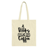 Books and Coffee Tote Bag, Reader Tote, Book Lover Gift, Coffee Addict Bag, Literary Tote Bag, Bookish Tote, Library Bag, Gift For Her - Tawshia